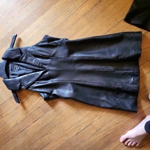 Black leather dress